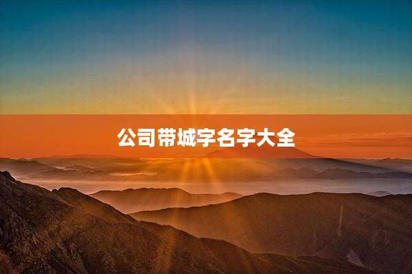 公司带城字名字大全