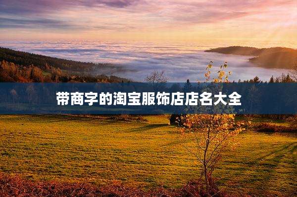 带商字的淘宝服饰店店名大全