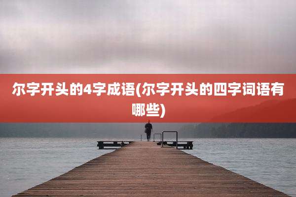 尔字开头的4字成语(尔字开头的四字词语有哪些)