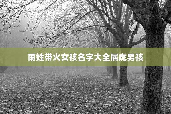 雨姓带火女孩名字大全属虎男孩