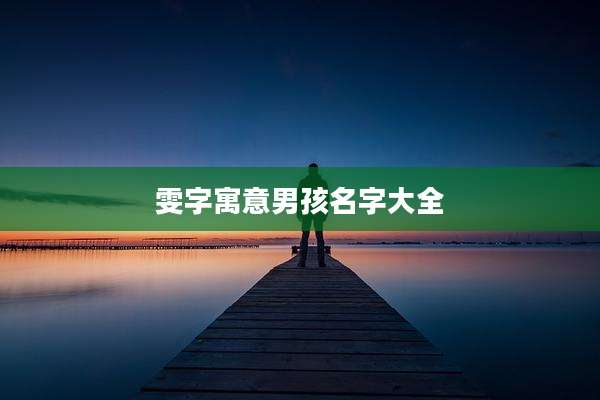雯字寓意男孩名字大全