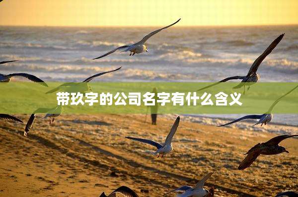 带玖字的公司名字有什么含义