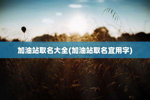 加油站取名大全(加油站取名宜用字)