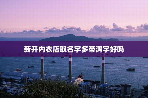 新开内衣店取名字多带鸿字好吗