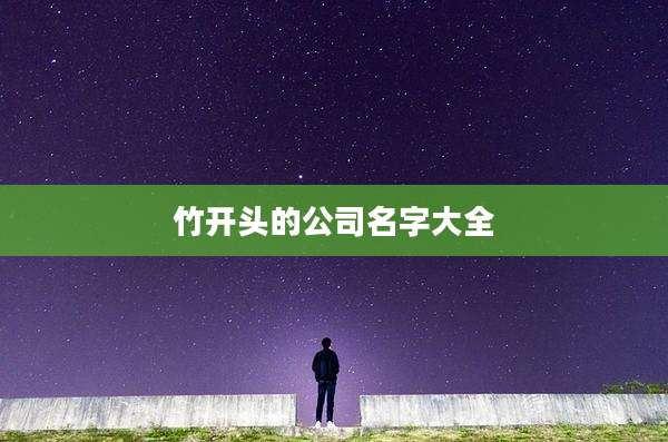 竹开头的公司名字大全