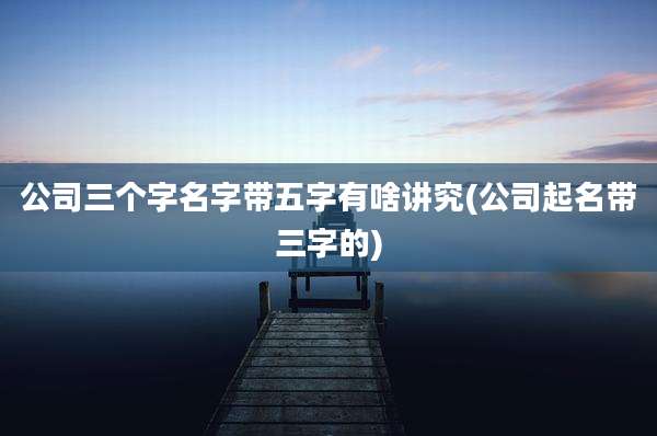 公司三个字名字带五字有啥讲究(公司起名带三字的)
