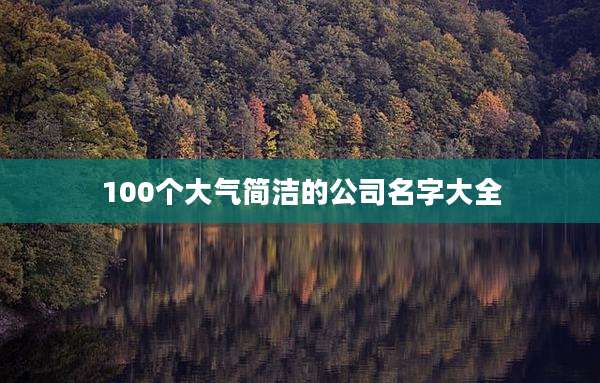 100个大气简洁的公司名字大全