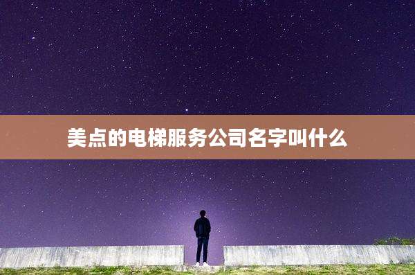 美点的电梯服务公司名字叫什么