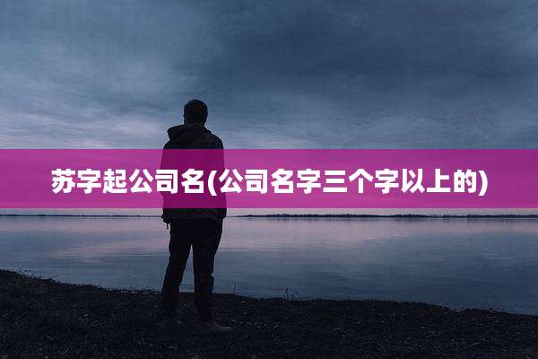 苏字起公司名(公司名字三个字以上的)