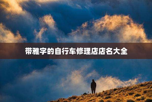 带雅字的自行车修理店店名大全