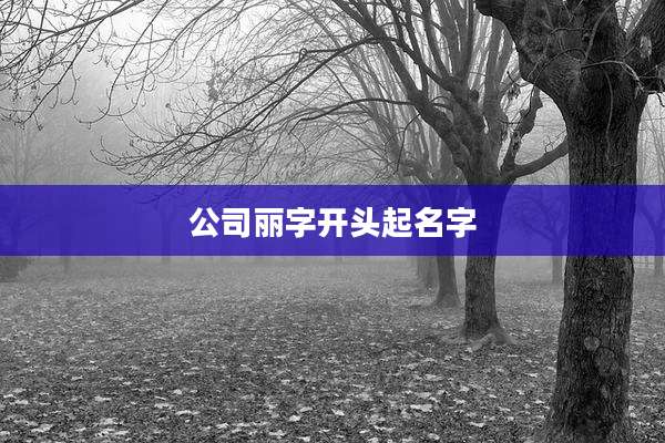 公司丽字开头起名字