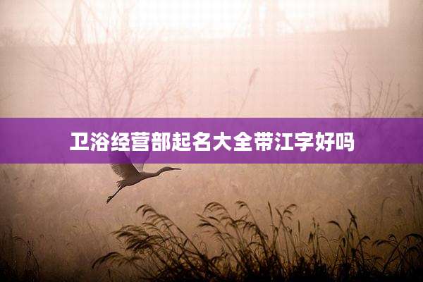 卫浴经营部起名大全带江字好吗