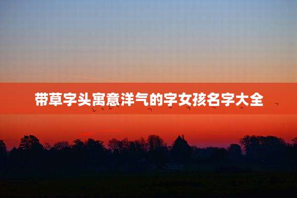 带草字头寓意洋气的字女孩名字大全