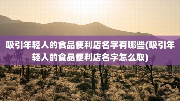 吸引年轻人的食品便利店名字有哪些(吸引年轻人的食品便利店名字怎么取)