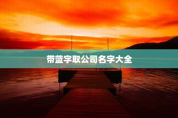带蓝字取公司名字大全
