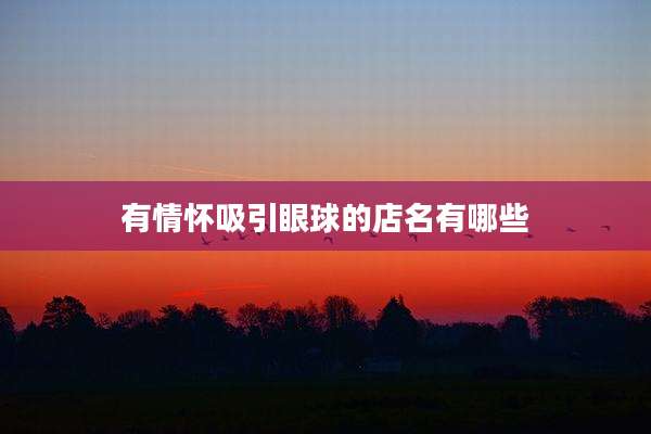 有情怀吸引眼球的店名有哪些