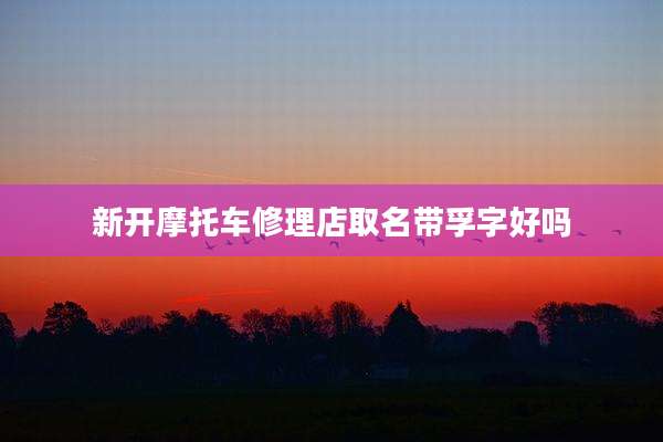 新开摩托车修理店取名带孚字好吗
