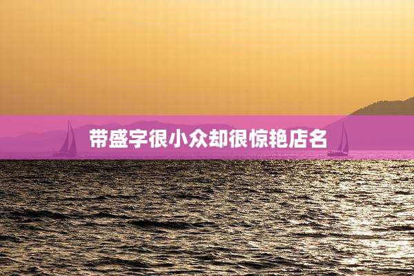 带盛字很小众却很惊艳店名