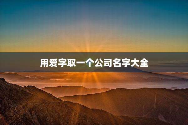 用爱字取一个公司名字大全