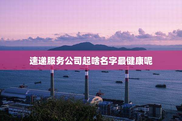速递服务公司起啥名字最健康呢