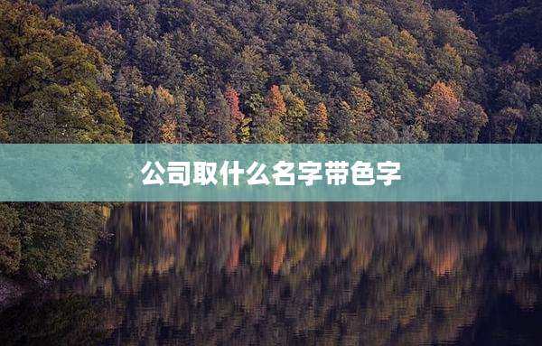 公司取什么名字带色字