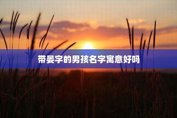 带晏字的男孩名字寓意好吗