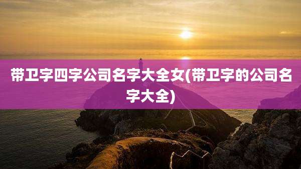 带卫字四字公司名字大全女(带卫字的公司名字大全)