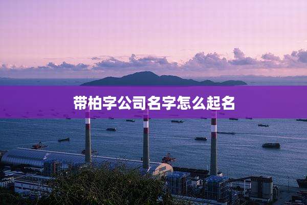 带柏字公司名字怎么起名