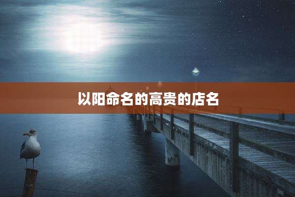 以阳命名的高贵的店名