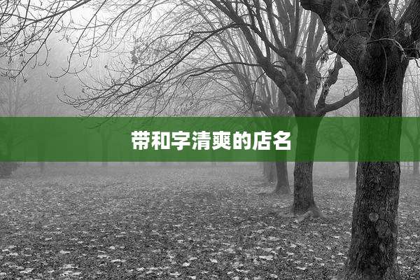 带和字清爽的店名