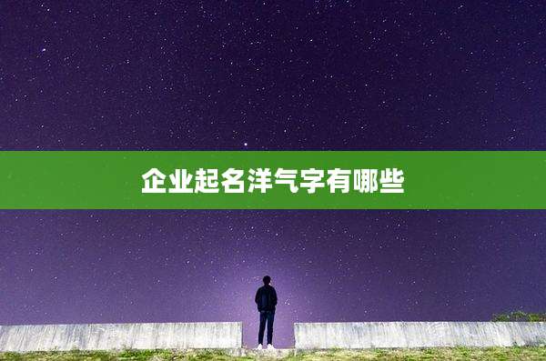 企业起名洋气字有哪些