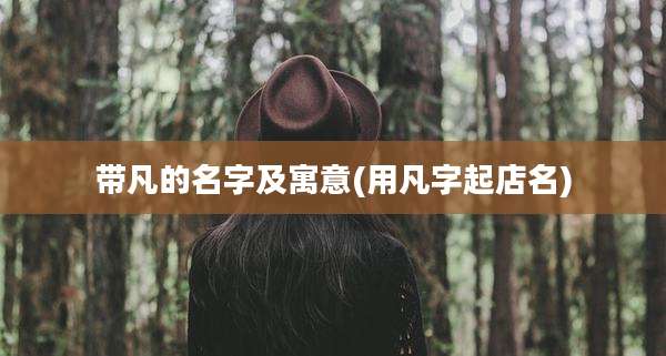 带凡的名字及寓意(用凡字起店名)