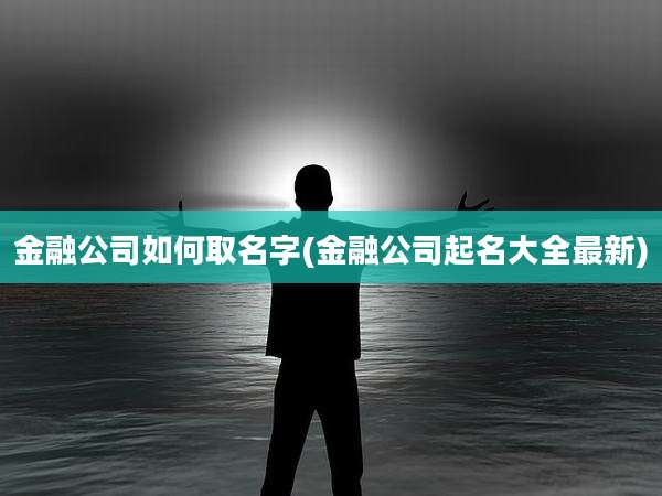 金融公司如何取名字(金融公司起名大全最新)