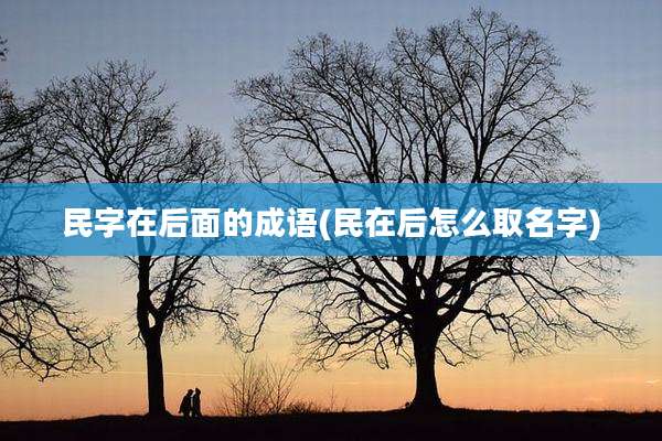 民字在后面的成语(民在后怎么取名字)