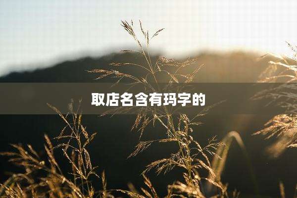 取店名含有玛字的