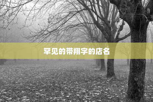 罕见的带翔字的店名