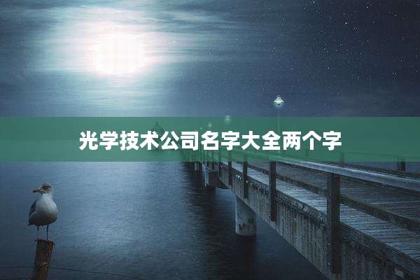 光学技术公司名字大全两个字