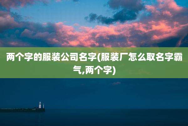 两个字的服装公司名字(服装厂怎么取名字霸气,两个字)