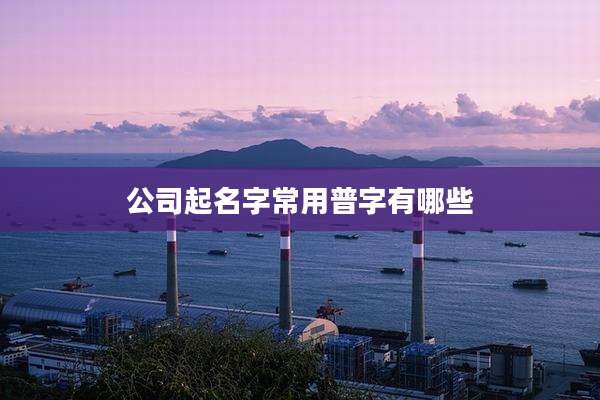 公司起名字常用普字有哪些