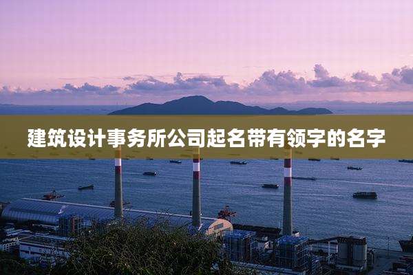 建筑设计事务所公司起名带有领字的名字