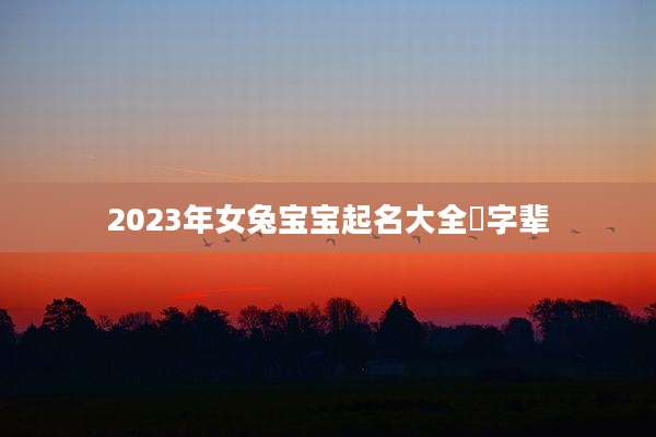 2023年女兔宝宝起名大全祎字辈
