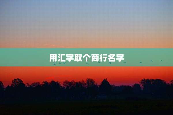 用汇字取个商行名字