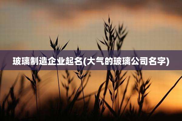 玻璃制造企业起名(大气的玻璃公司名字)