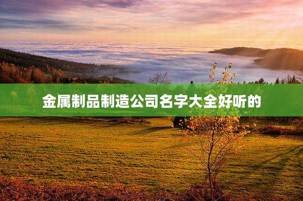 金属制品制造公司名字大全好听的