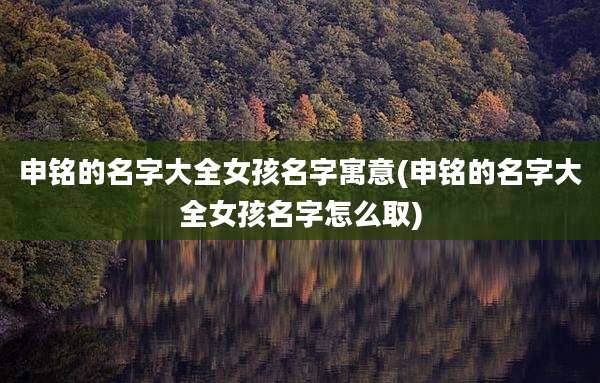 申铭的名字大全女孩名字寓意(申铭的名字大全女孩名字怎么取)