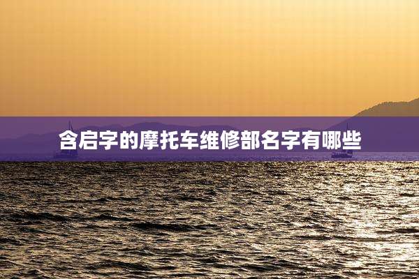 含启字的摩托车维修部名字有哪些