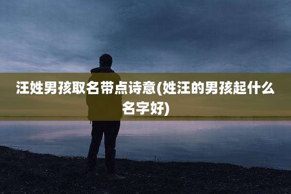 汪姓男孩取名带点诗意(姓汪的男孩起什么名字好)