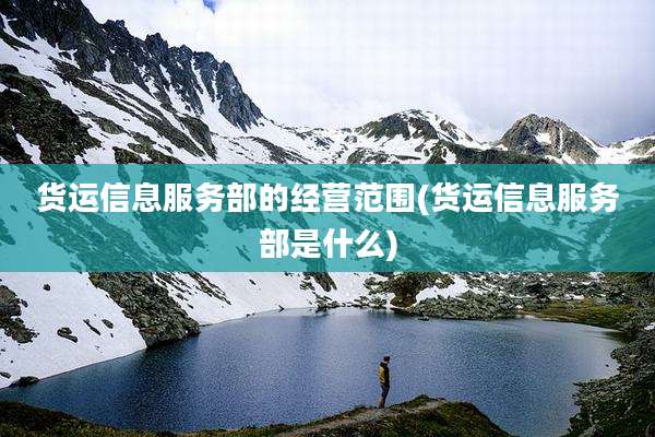 货运信息服务部的经营范围(货运信息服务部是什么)