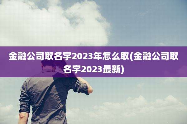 金融公司取名字2023年怎么取(金融公司取名字2023最新)