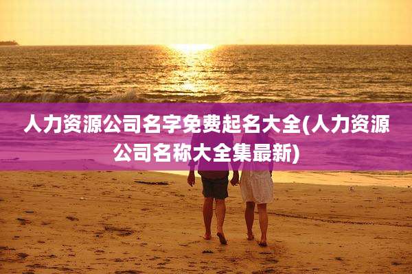 人力资源公司名字免费起名大全(人力资源公司名称大全集最新)